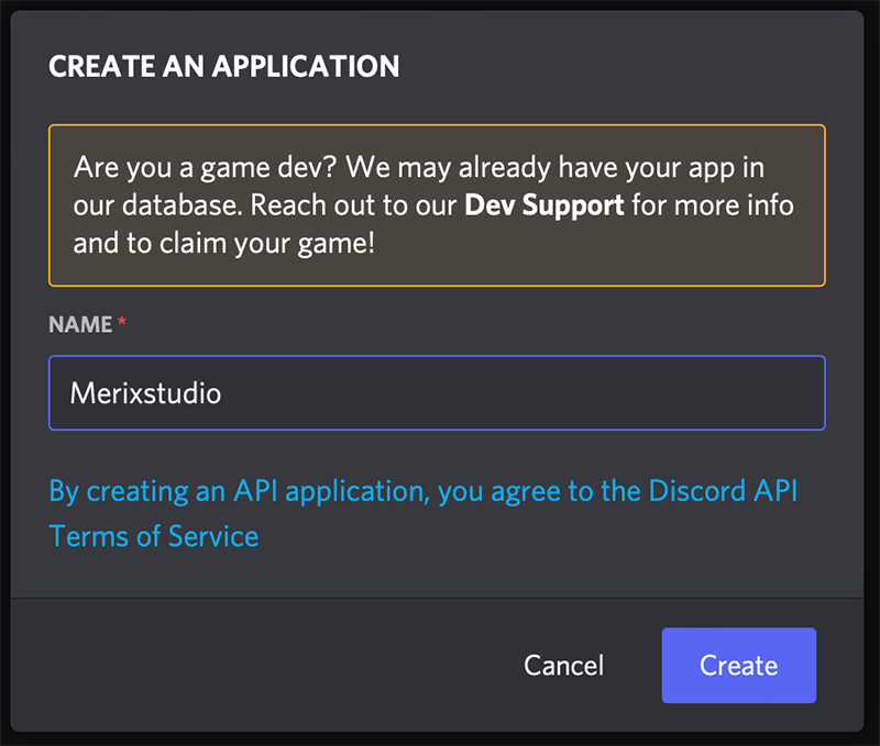 Create an application